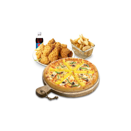 고구마피치세트L(고구마피자L+후라이드치킨(뼈))+리얼웨지버터갈릭+콜라1.25L
