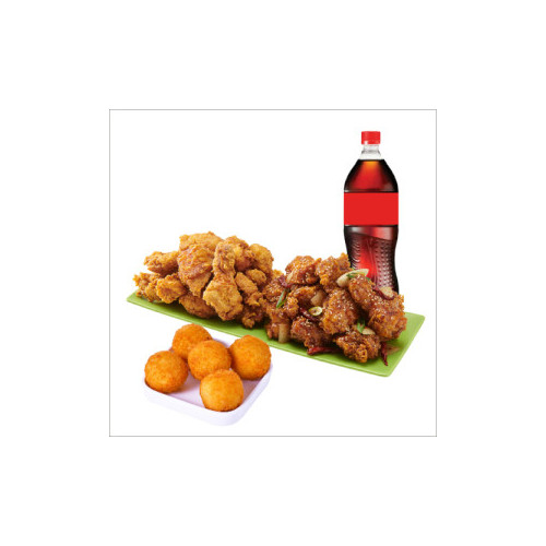 (순살/뼈)반반치킨(후라이드/깐풍)+오리지널치즈볼+콜라1.25L